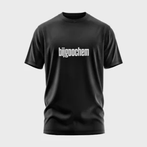 Zwart t-shirt met opdruk 'bijgoochem' in witte tekst