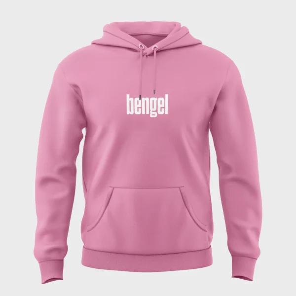 Grappige roze hoodie met opdruk 'bengel' in witte tekst