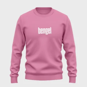 Grappige roze trui met opdruk 'bengel' in witte tekst