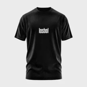 Zwart t-shirt met opdruk 'losbol' in witte tekst