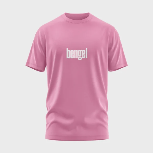 Grappig roze t-shirt met opdruk 'bengel' in witte tekst