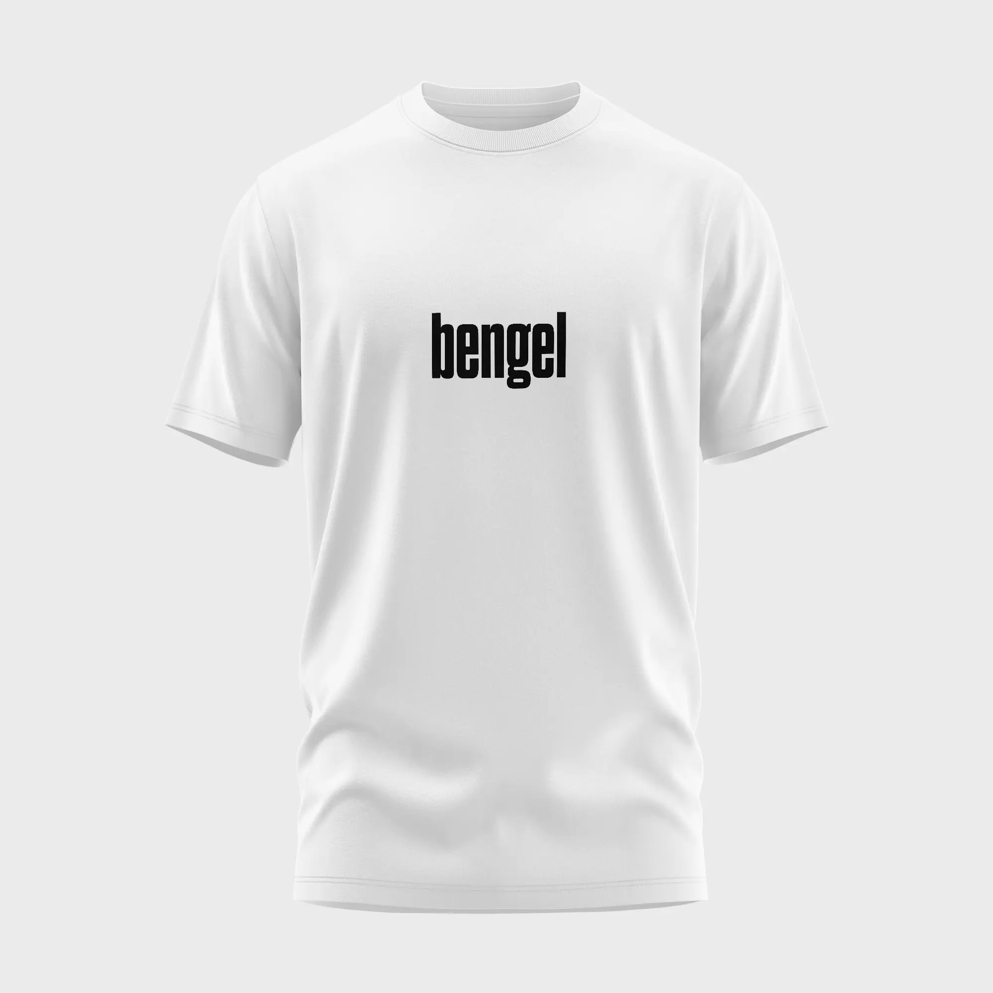 Grappig wit t-shirt met opdruk 'bengel' in zwarte tekst
