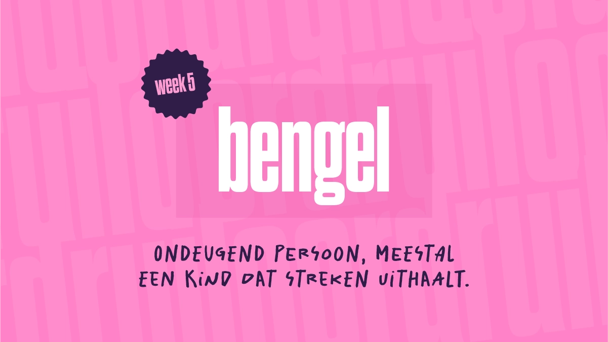 Artikelafbeelding met de tekst 'bengel: Ondeugend persoon, meestal een kind dat streken uithaalt.'