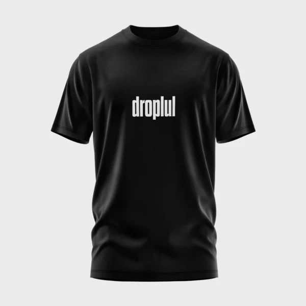 Grappig zwart t-shirt met opdruk 'droplul' in witte tekst