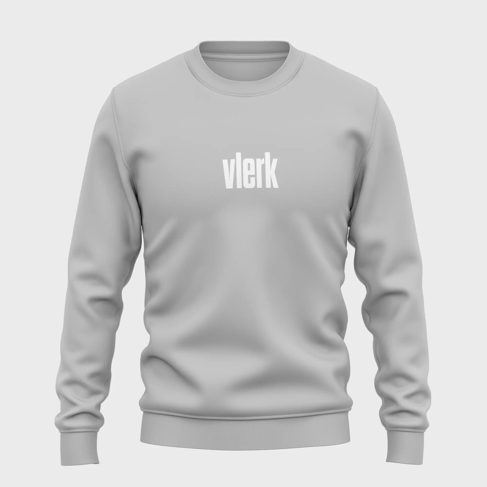 Leuke grijze trui met opdruk 'vlerk' in witte tekst