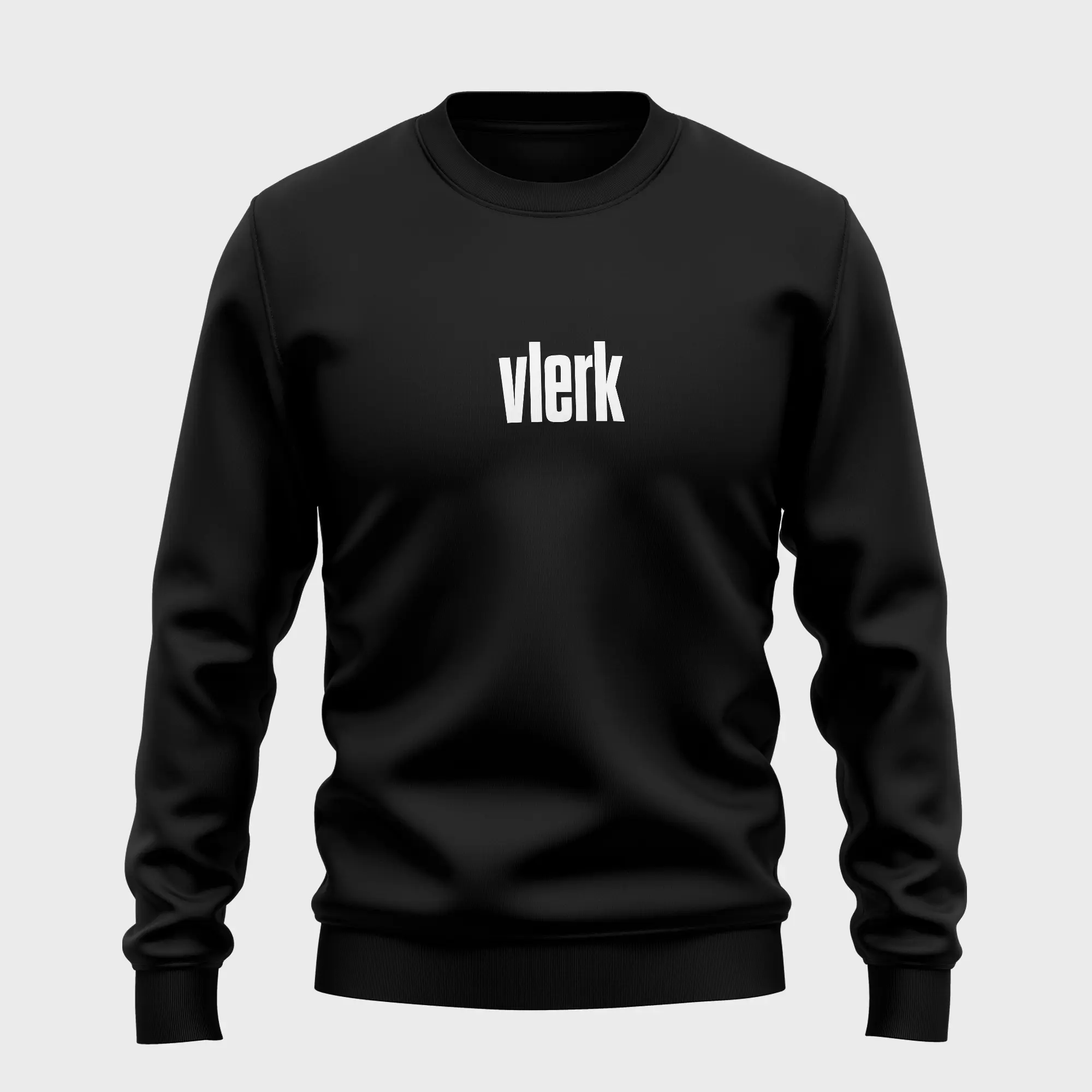 Leuke zwarte trui met opdruk 'vlerk' in witte tekst