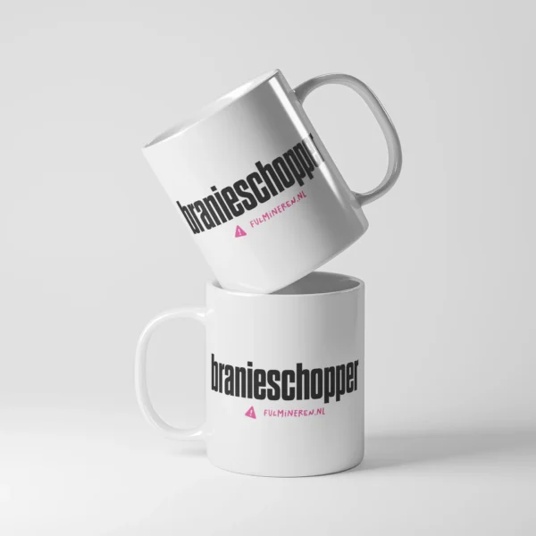 Grappige mok met opdruk 'branieschopper'