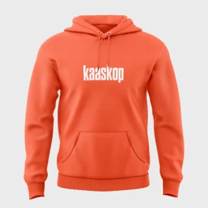 Oranje hoodie met opdruk 'kaaskop' voor koningsdag