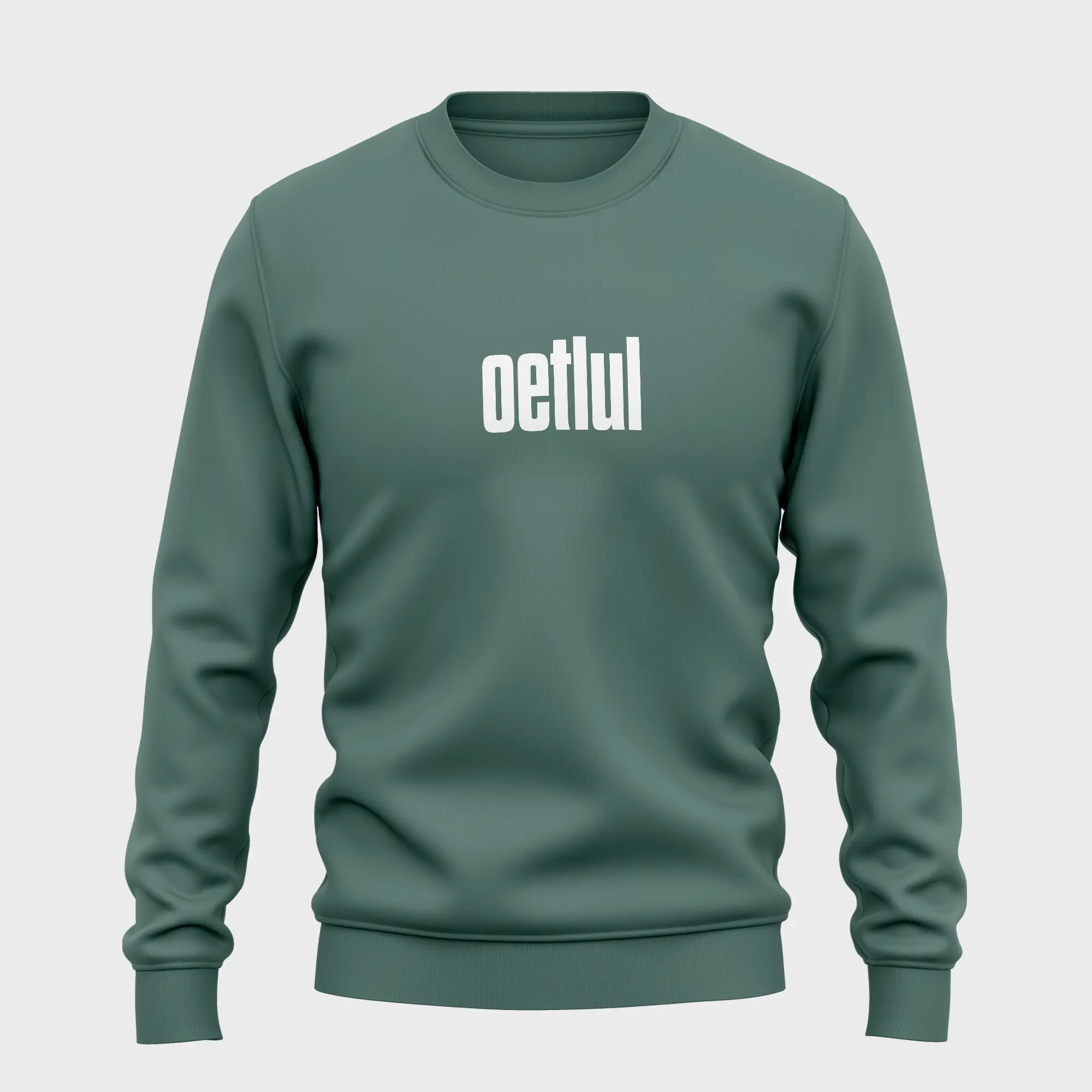 Grappige groene sweater met opdruk 'oetlul'