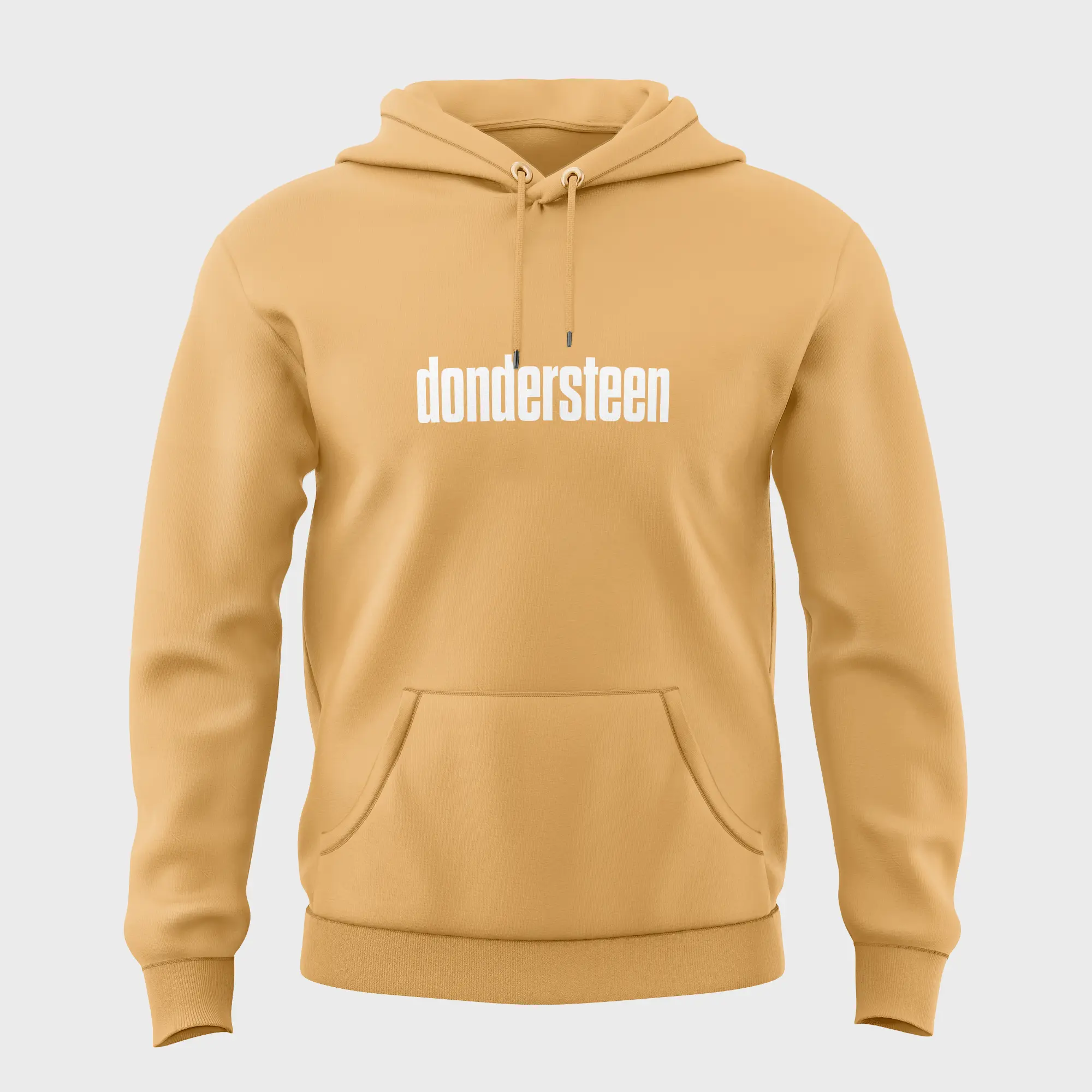 Grappige gele hoodie met opdruk 'dondersteen'