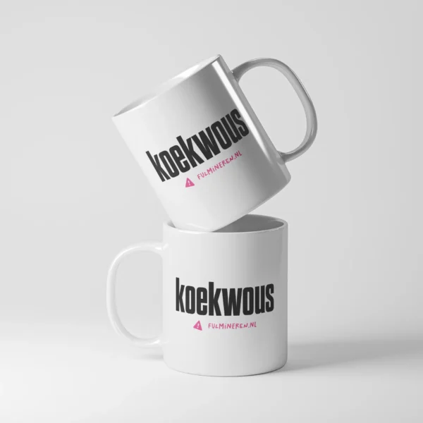 Mok met opdruk 'koekwous'