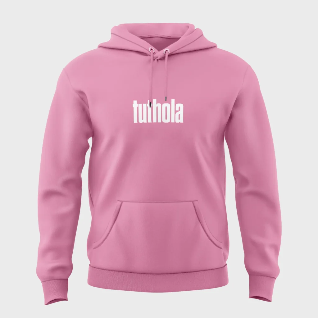 roze hoodie met opdruk 'tuthola'