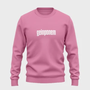 Roze sweater met witte opdruk 'geinponem'