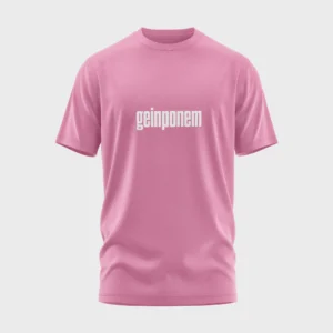 Roze t-shirt met witte opdruk 'geinponem'